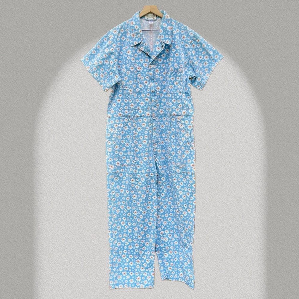 Big Bud Press Blue Lazy Daisy Short Sleeve Jumpsuit Size 3XL